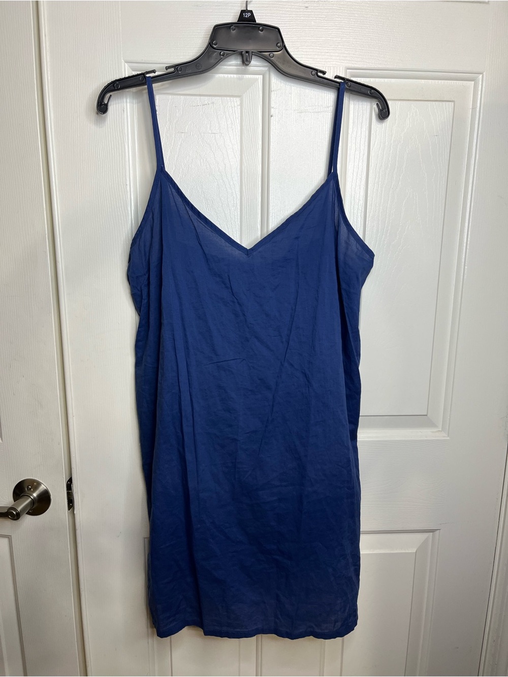 Women's Navy Blue V-Neck Spaghetti Strap Tank Top